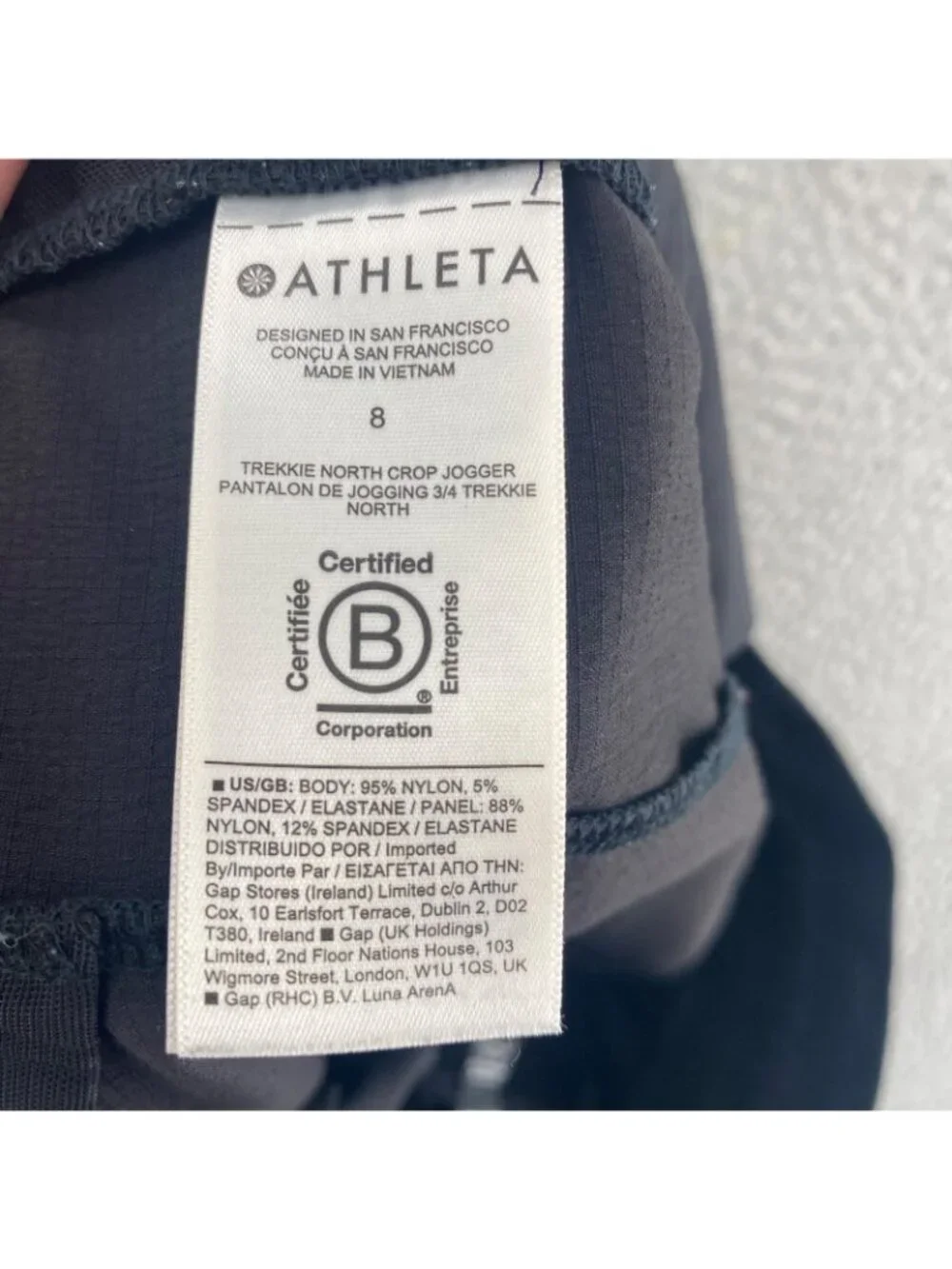 Athleta Pants Womens 8 Black Joggers Cropped Capri Drawstring Stretch Pockets